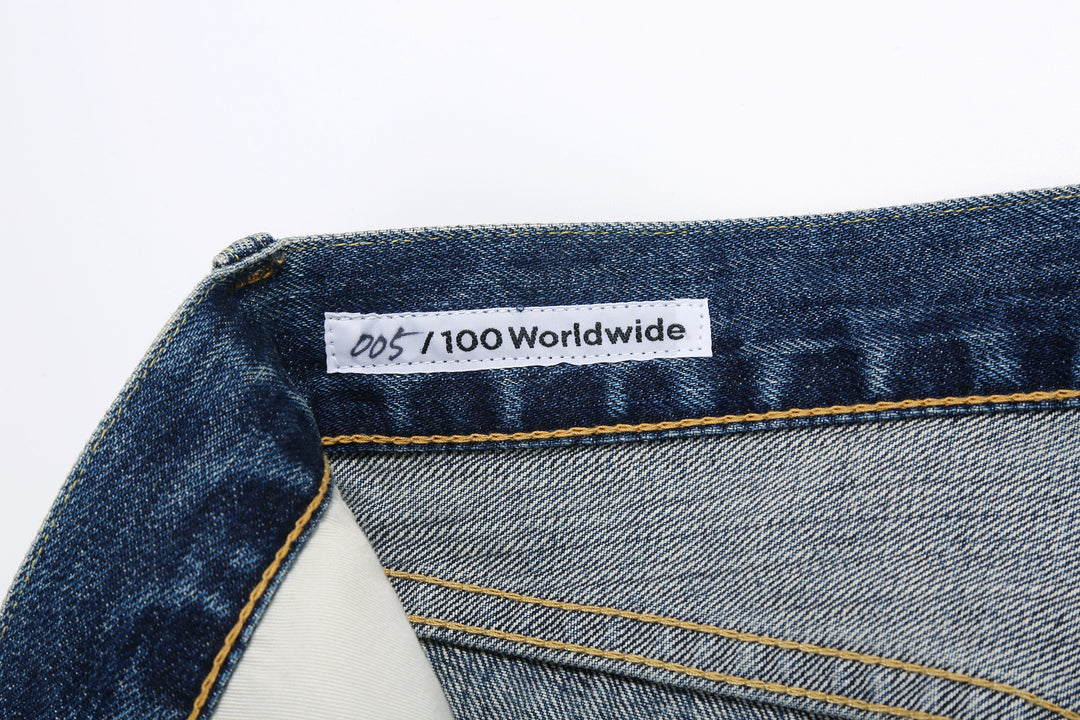Brú na Bóinne 7776A 13.5oz Selvedge Denim - Patchwork Vintage Wash Made in Japan Label