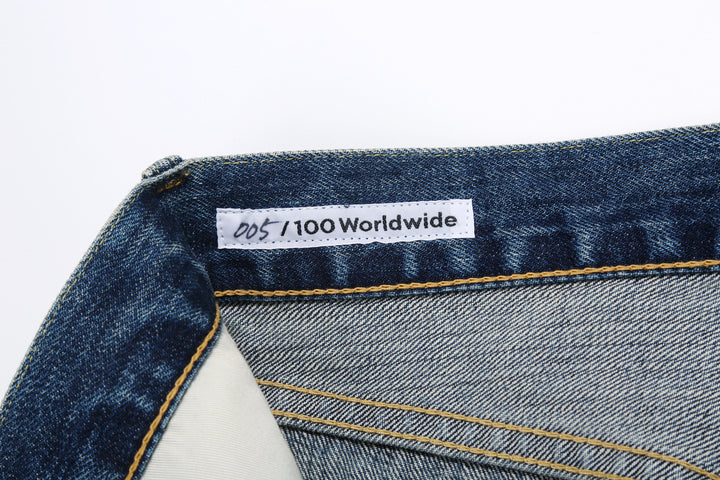 Brú na Bóinne 7776A 13.5oz Selvedge Denim - Patchwork Vintage Wash Made in Japan Label