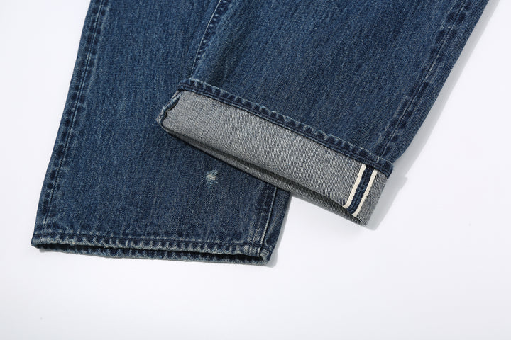 Brú na Bóinne 7777A 13.5oz Selvedge Denim - Patchwork Vintage Wash Wide Tapered Fit Made in Japan Selvedge ID