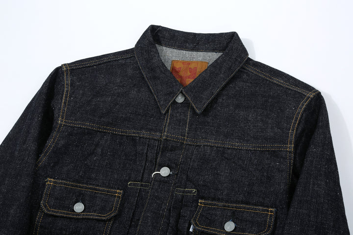 Omoto Denim 3211 15.5oz slub nep selvedge Type 2 denim jacket Japan detail