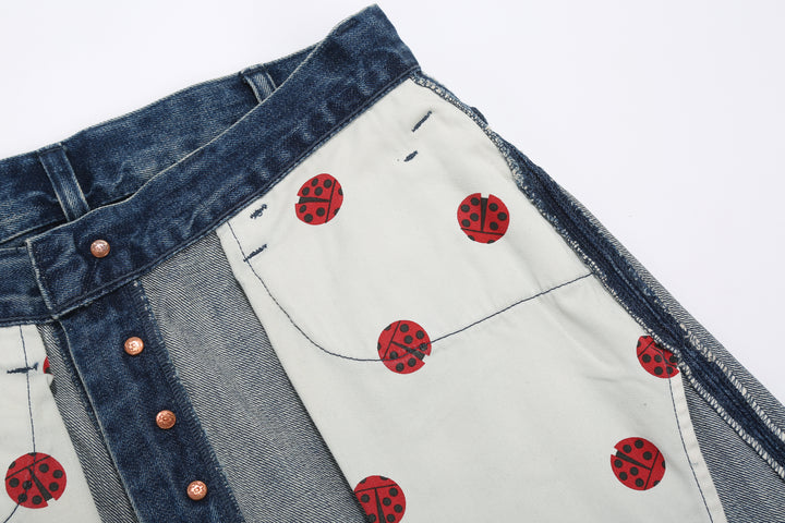 Brú na Bóinne 7777A 13.5oz Selvedge Denim - Patchwork Vintage Wash Wide Tapered Fit Made in Japan Pocket Bag