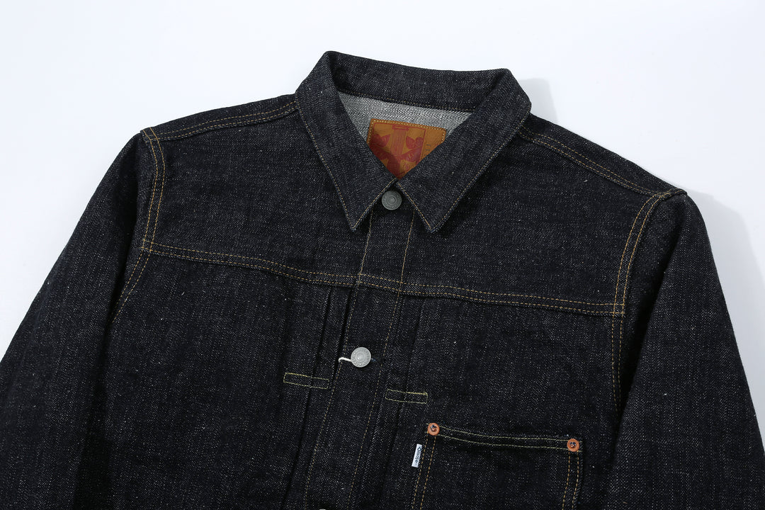 Omoto Denim 3111 15.5oz slub nep selvedge Type 1 denim jacket Japan detail
