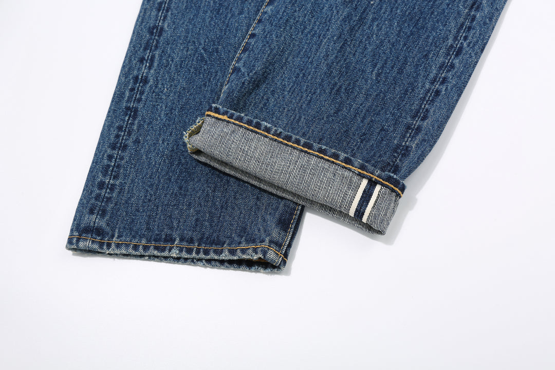 Brú na Bóinne 7772A 13.5oz Selvedge Denim - Midnight Flowers Vintage Wash Selvedge ID