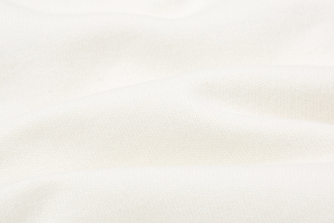 Un-Useless 170401 inlay knit crew neck sweatshirt made in Japan cotton knit fabric close up