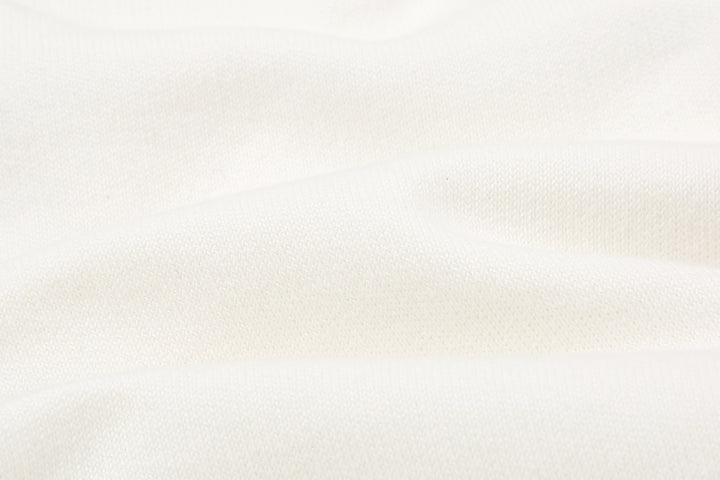 Un-Useless 170401 inlay knit crew neck sweatshirt made in Japan cotton knit fabric close up