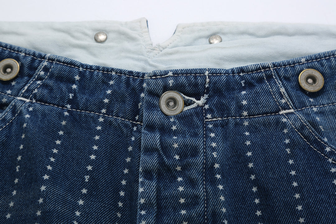Fullcount 1138HW star wabash workers pants indigo used wash railroad workwear trousers Japan button