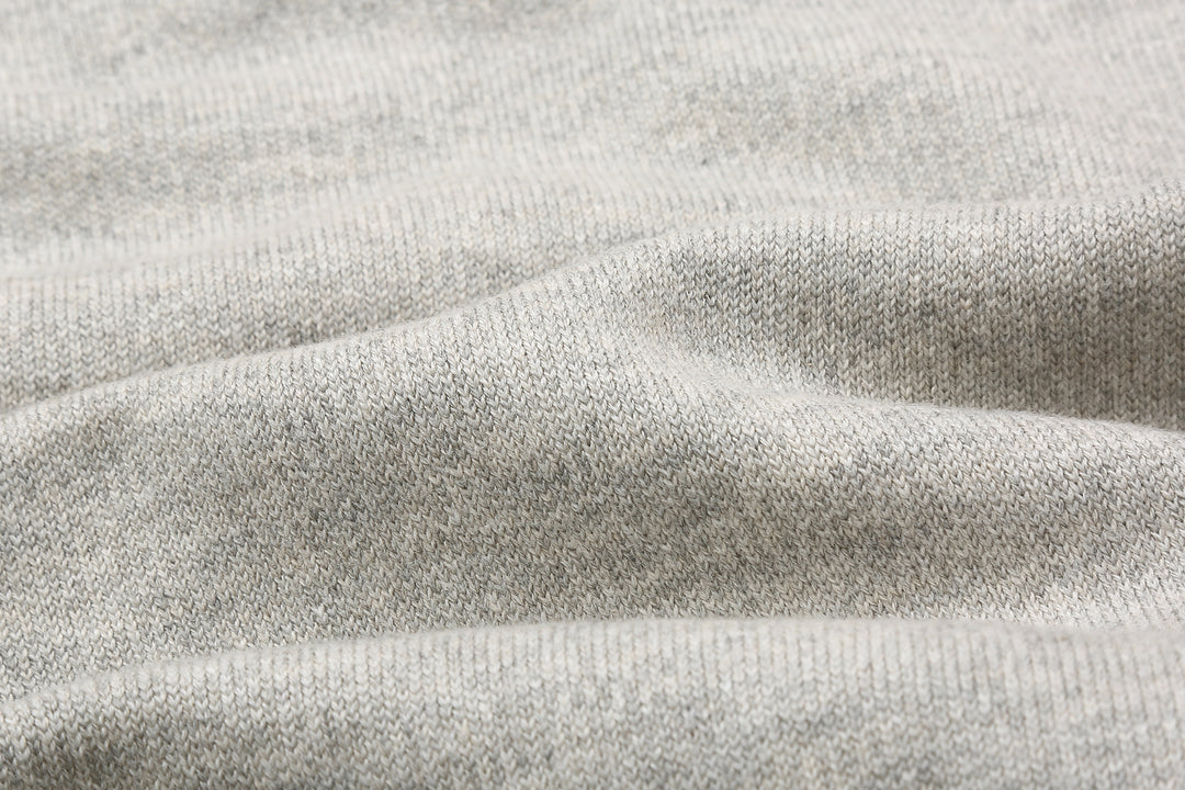 Un-Useless 170401 inlay knit crew neck sweatshirt made in Japan cotton knit fabric close up