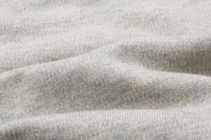 Un-Useless 170401 inlay knit crew neck sweatshirt made in Japan cotton knit fabric close up