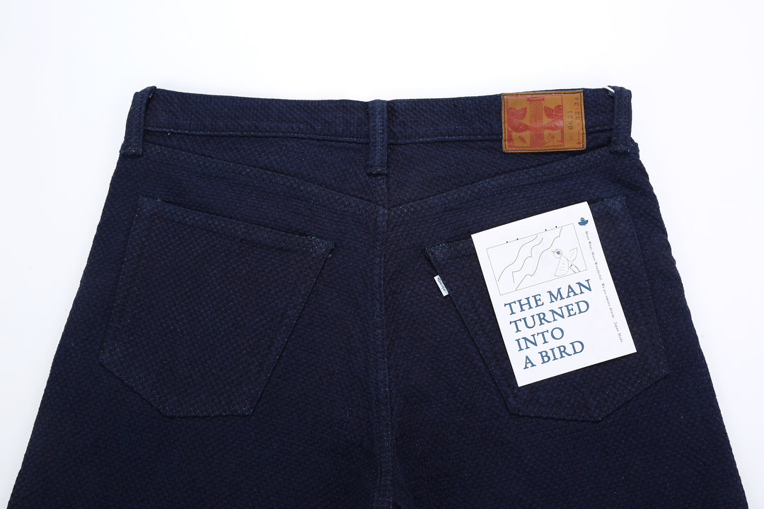 Omoto Denim 0621 "Ori-Sashi" Indigo Sashiko Trousers - Relaxed Tapered Fit
