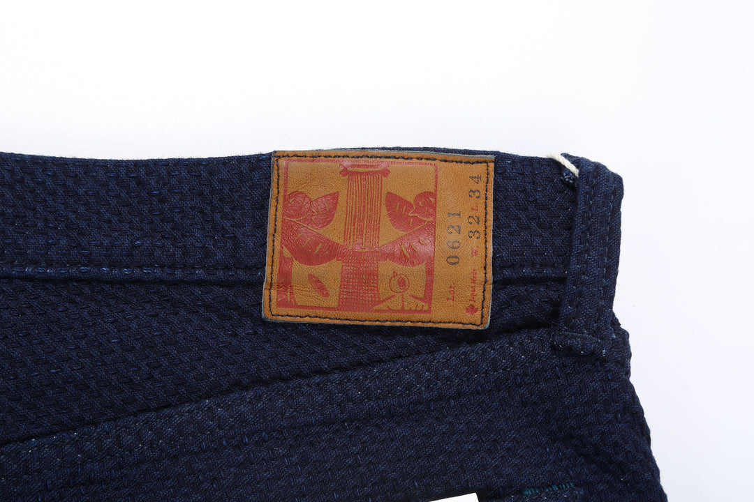 Omoto Denim 0621 "Ori-Sashi" Indigo Sashiko Trousers - Relaxed Tapered Fit