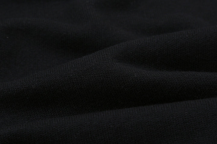 Un-Useless 170402 inlay knit mock neck sweatshirt made in Japan cotton knit fabric close up