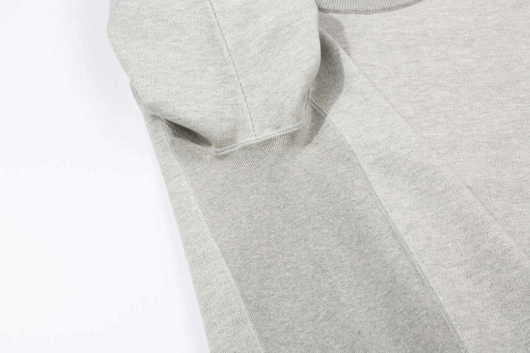 Un-Useless 170402 inlay knit mock neck sweatshirt made in Japan cotton knit side rib