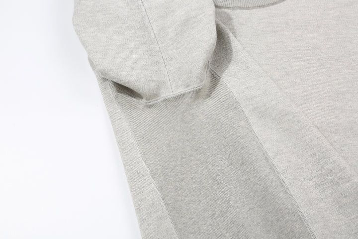 Un-Useless 170402 inlay knit mock neck sweatshirt made in Japan cotton knit side rib