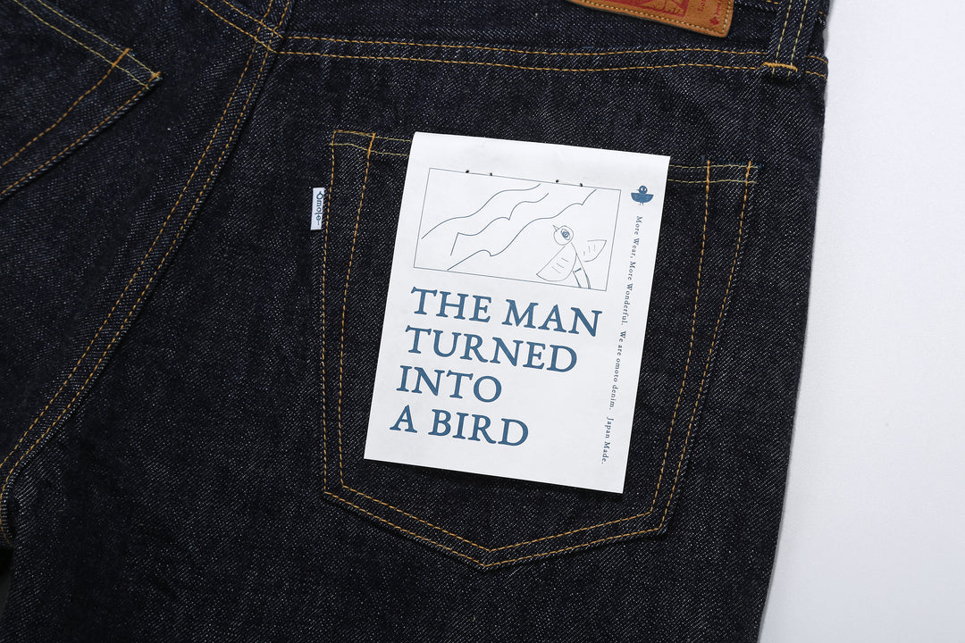 Omoto Denim 0415 13.5oz selvedge denim relaxed tapered jeans made in Japan back pocket