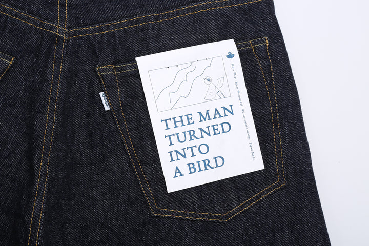 Omoto Denim 0815 13.5oz selvedge denim wide tapered jeans made in Japan back pocket