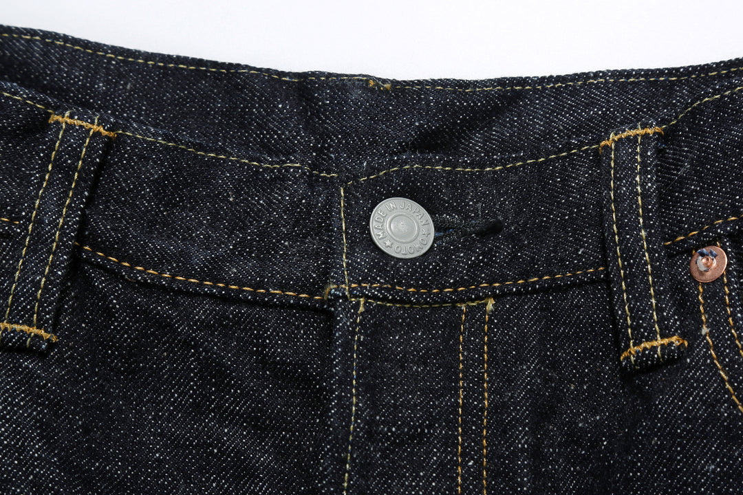 Omoto Denim 0811 15.5oz slub nep selvedge denim wide tapered jeans Japan wear image button