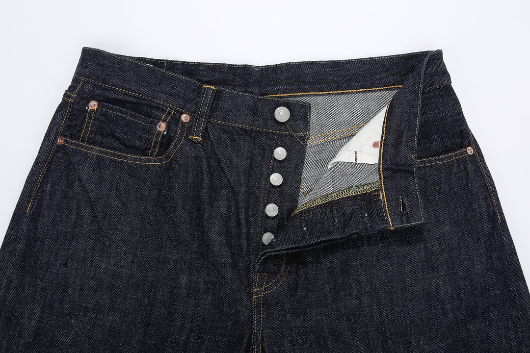 Omoto Denim 0615 13.5oz selvedge denim relaxed tapered jeans made in Japan detail