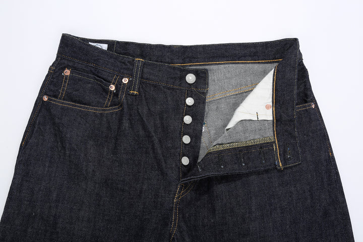 Omoto Denim 0815 13.5oz selvedge denim wide tapered jeans made in Japan detail