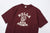 Warehouse Lot 4601 ROLLA shadow border slub yarn crew neck T-shirt knit made in Japan burgundy front view logo