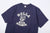 Warehouse Lot 4601 ROLLA shadow border slub yarn crew neck T-shirt knit made in Japan navy front view logo