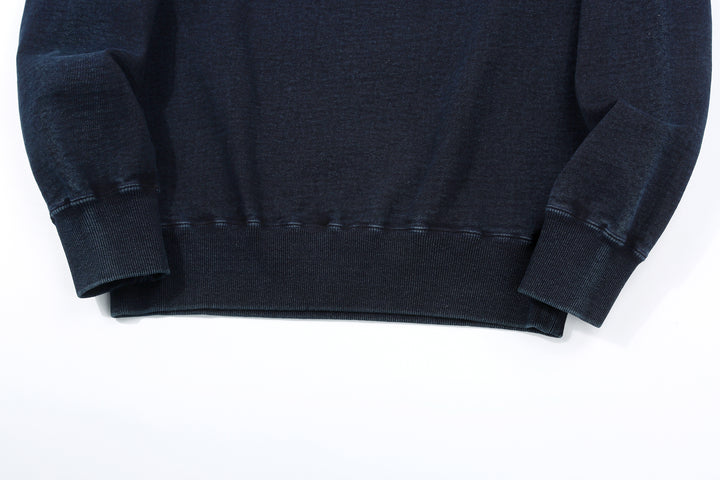 Samurai Jeans SIS25-101 14.5oz Indigo Sweatshirt - Kakishibu Overdyed Hem