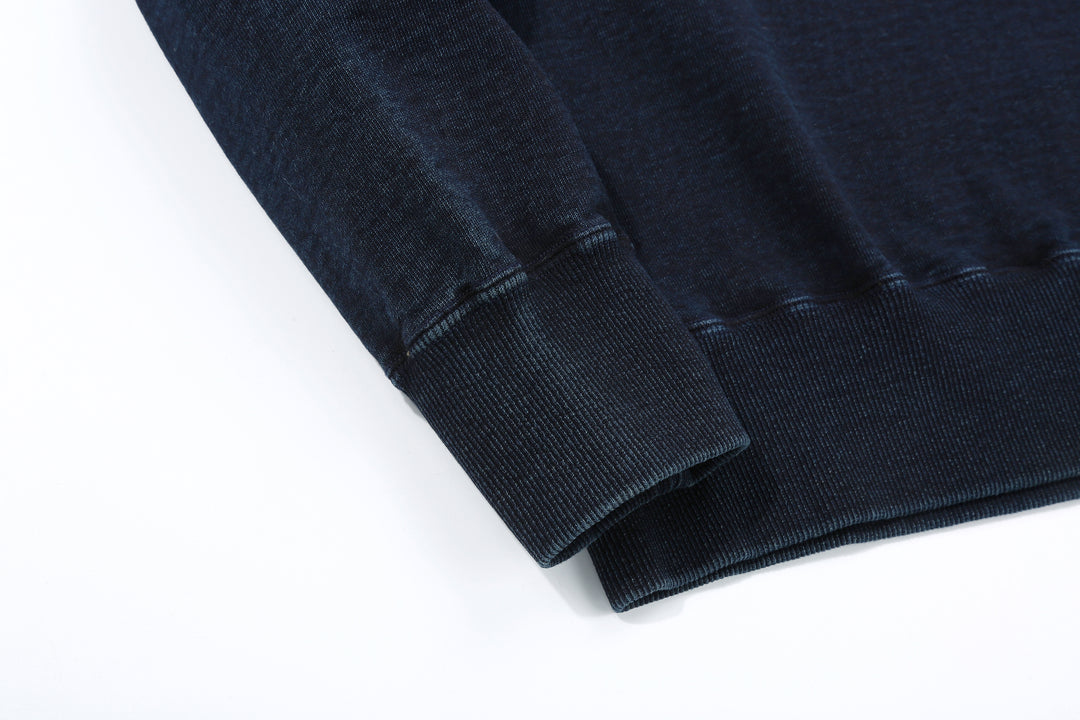 Samurai Jeans SIS25-101 14.5oz Indigo Sweatshirt - Kakishibu Overdyed Rib