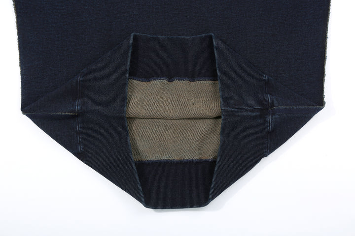 Samurai Jeans SIS25-101 14.5oz Indigo Sweatshirt - Kakishibu Overdyed Hem