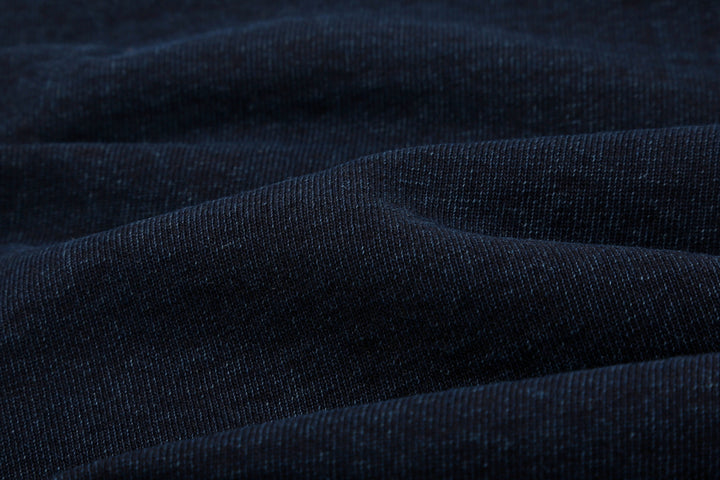 Samurai Jeans SIS25-101 14.5oz Indigo Sweatshirt - Kakishibu Overdyed Jersey Close-Up
