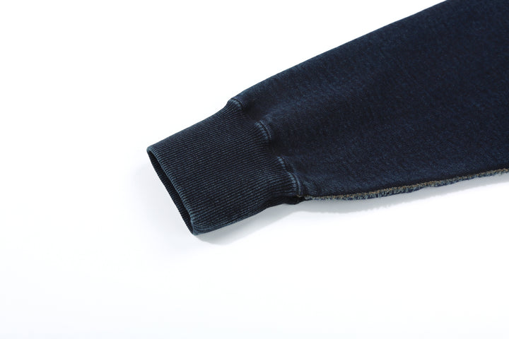 Samurai Jeans SIS25-101 14.5oz Indigo Sweatshirt - Kakishibu Overdyed Sleeve Rib