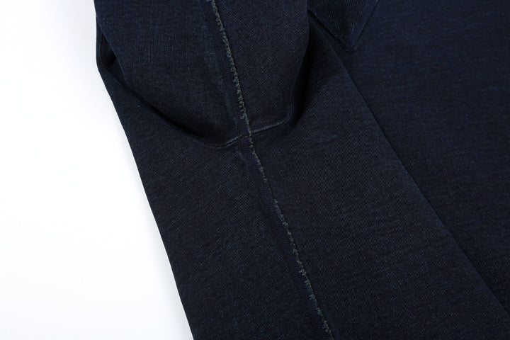 Samurai Jeans SIS25-101 14.5oz Indigo Sweatshirt - Kakishibu Overdyed Side Flat Seam