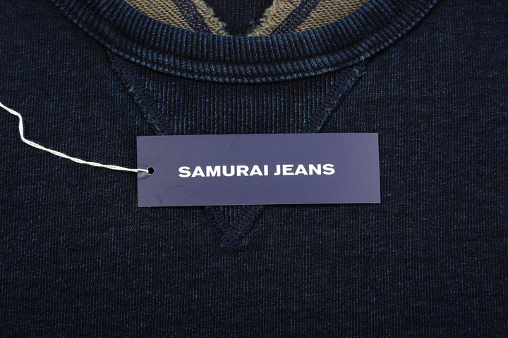 Samurai Jeans SIS25-101 14.5oz Indigo Sweatshirt - Kakishibu Overdyed Paper Tag