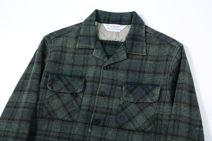 Sugar & Co SGR-BTS01V box check shirt vintage wash front view collar