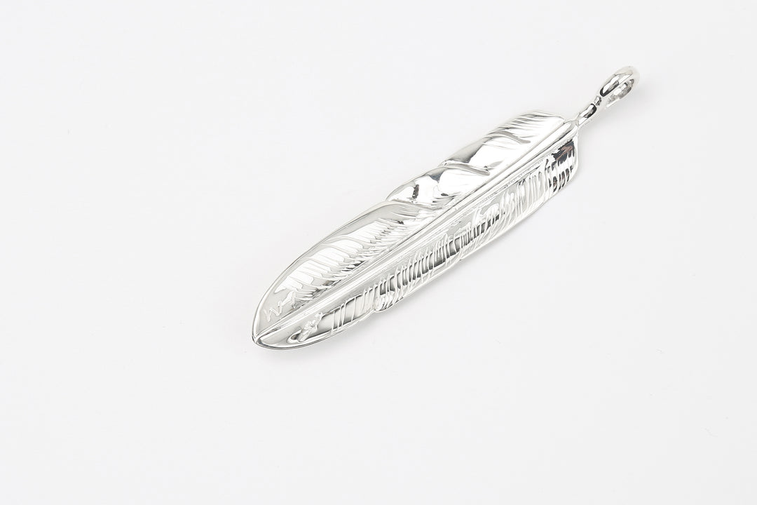 Moto Hideo Motoike FT-51 Silver Kazekiri Flight Feather – Large detail back side feather