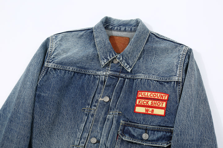 Fullcount 2107HA Dartford type 1 selvedge denim jacket embroidered patch Japan detail