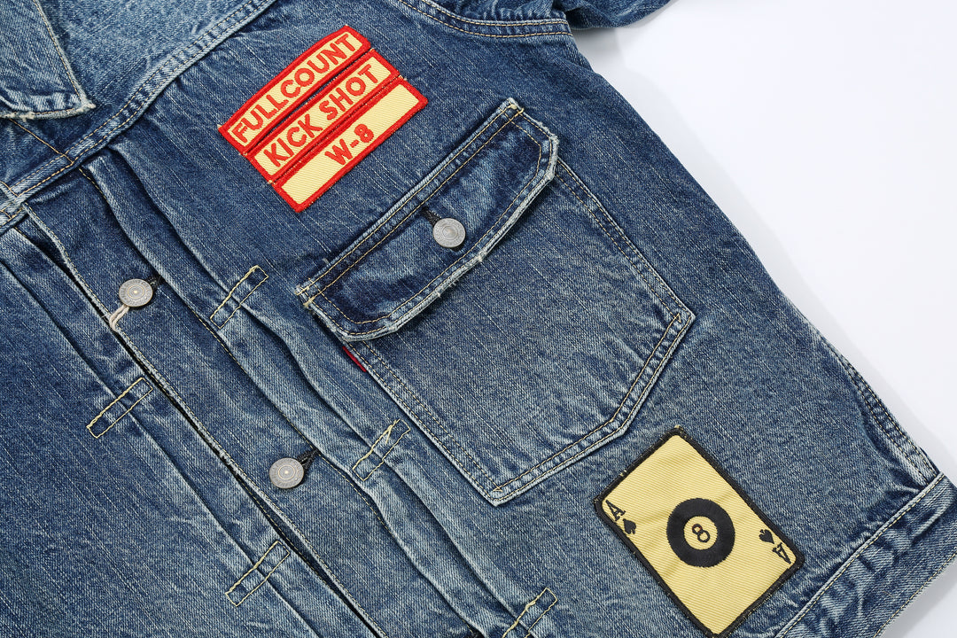 Fullcount 2107HA Dartford Type 1 Denim Jacket - Embroidered Patches