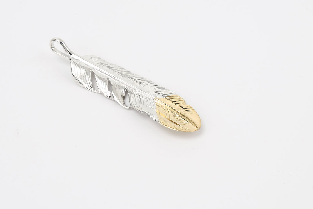Moto Hideo Motoike FT-01-L K18 Gold-Tipped Feather – Large K18 gold tip back 