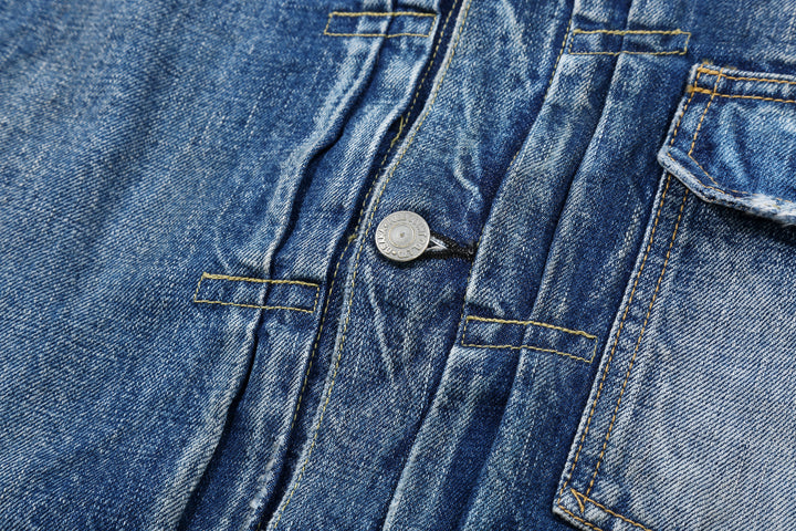 Fullcount 2107E More Than Real type 1 selvedge denim jacket souvenir embroidery Japan detail