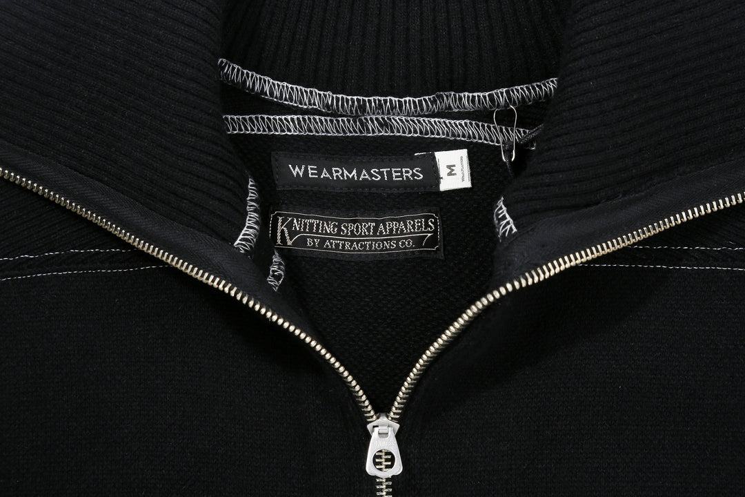 attractions wearmasters lot 582 turtle neck half zip wool sweater