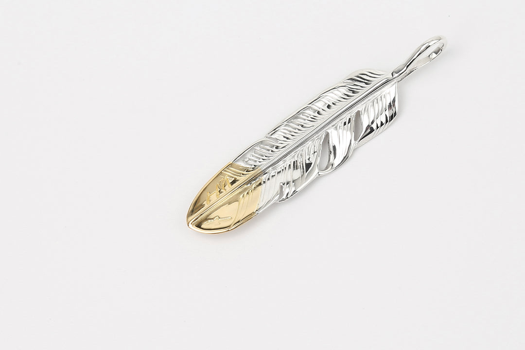 Moto Hideo Motoike FT-05-R K18 Gold-Tipped Feather – Medium Made in Japan k18 gold tip back side