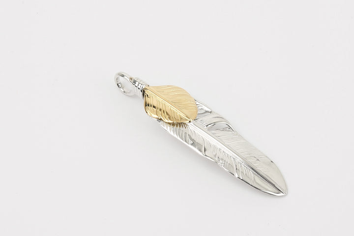 Moto Hideo Motoike FT-06-L Silver Feather with K18 Gold Heart Top - Medium