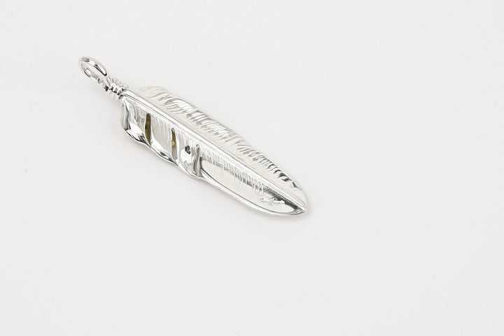 Moto Hideo Motoike FT-06-L Silver Feather with K18 Gold Heart Top - Medium