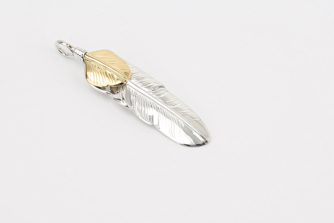 Moto Hideo Motoike FT-06-R Silver Feather with K18 Gold Heart Top - Medium tip detail