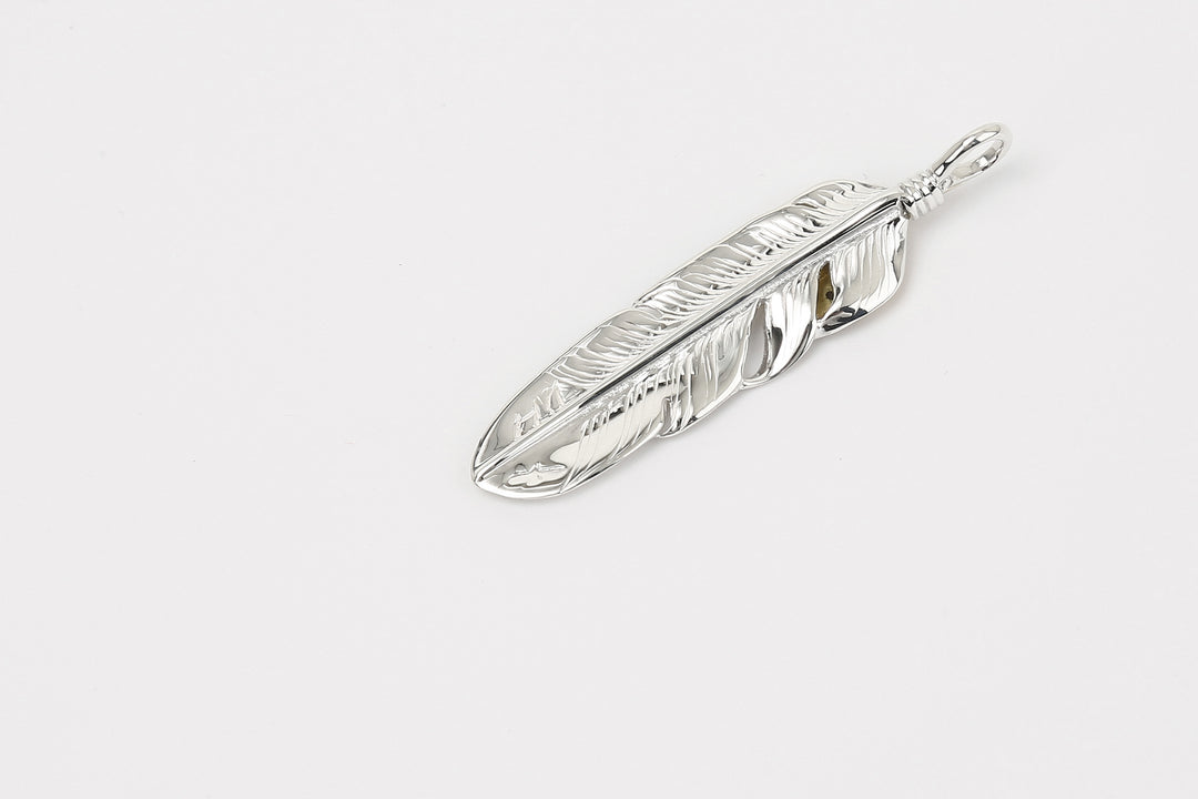 Moto Hideo Motoike FT-06-R Silver Feather with K18 Gold Heart Top - Medium back detail_2