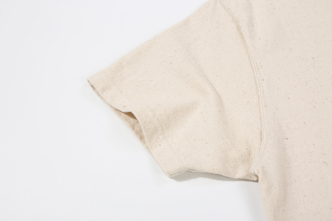 Samurai Jeans SJST-SC02 Samurai Cotton Henley Neck T-Shirt Made in Japan sleeve natural