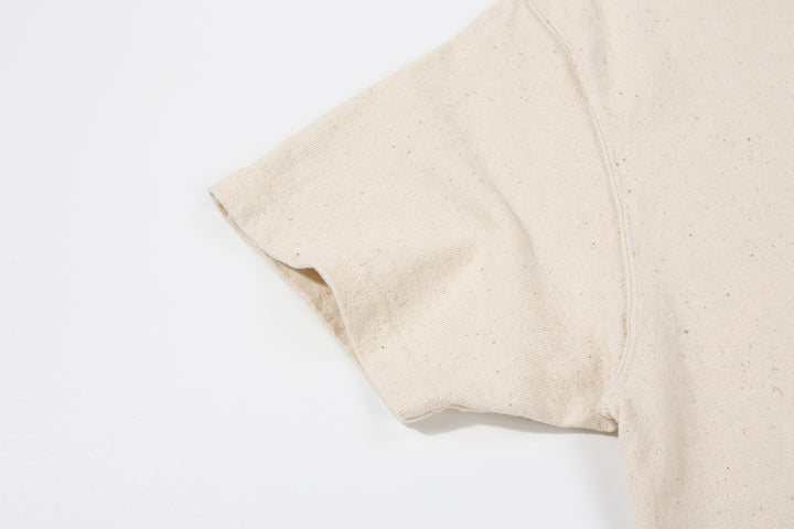Samurai Jeans SJST-SC02 Samurai Cotton Henley Neck T-Shirt Made in Japan sleeve natural