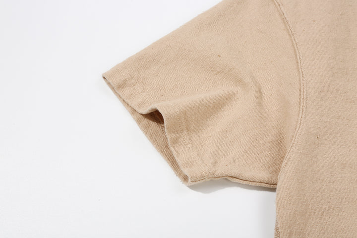 Samurai Jeans SJST-SC02 Samurai Cotton Henley Neck T-Shirt Made in Japan sleeve kuri light