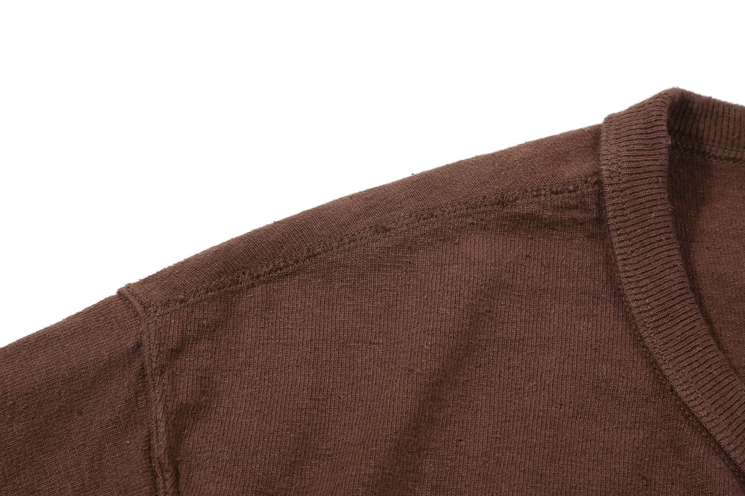 Samurai Jeans SJST-SC02 Samurai Cotton Henley Neck T-Shirt Made in Japan shoulder seam