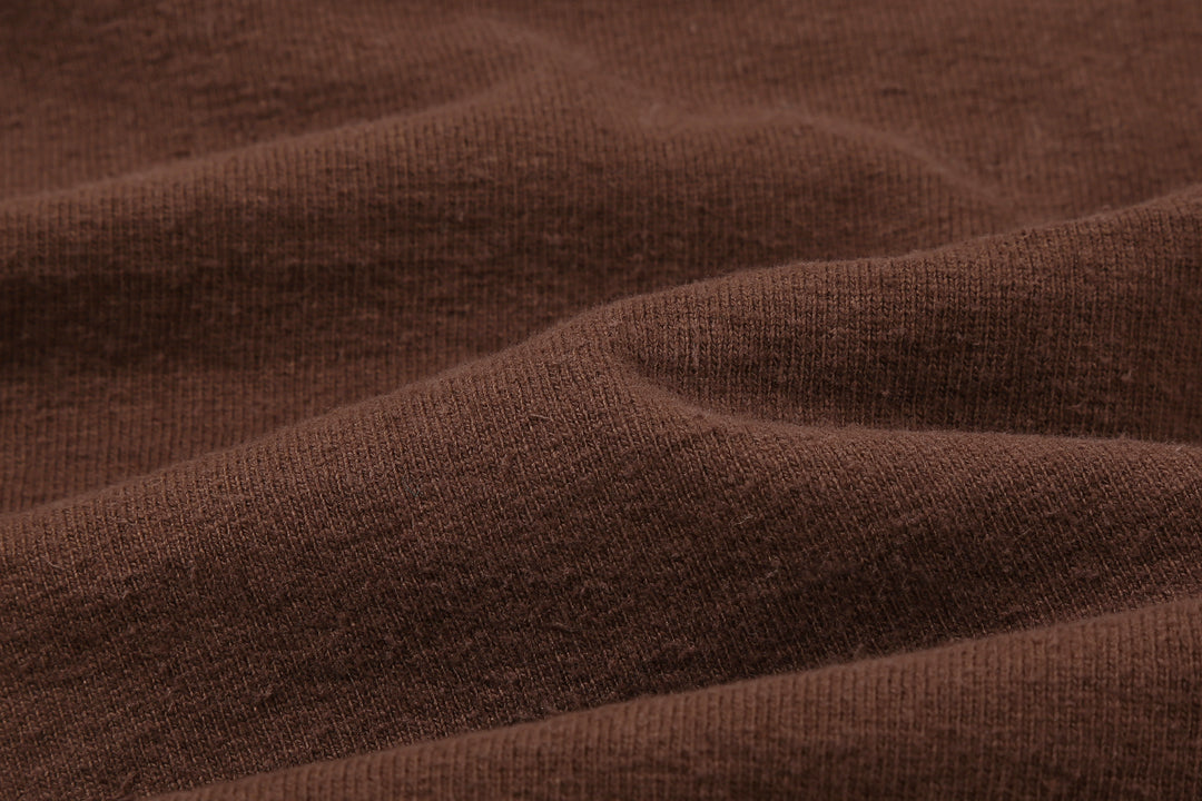 Samurai Jeans SJST-SC02 Samurai Cotton Henley Neck T-Shirt Made in Japan dark kuri fabric close up