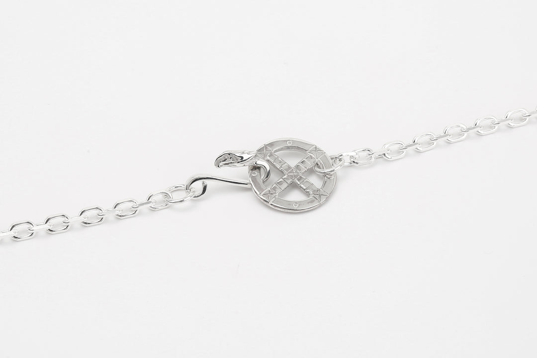 Moto CH-05 bold square chain necklace eagle hook silver chain Japan handcrafted jewelry detail