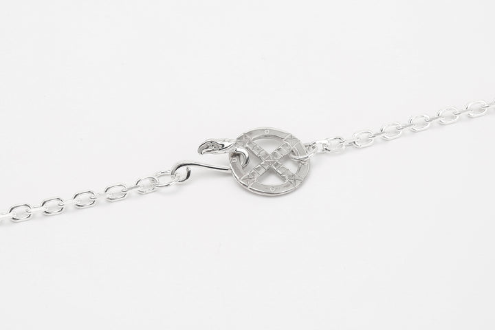 Moto CH-05 bold square chain necklace eagle hook silver chain Japan handcrafted jewelry detail